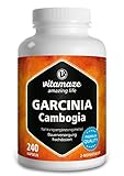 Garcinia Cambogia hochdosiert + Cholin für den Stoffwechsel, Garcinia Extrakt mit 60 % HCA aus Malabar-Tamarine, 240 Kapseln für 2 Monate, Nahrungsergänzung ohne Zusätze, Made in Germany