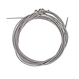 HEALLILY 4-teiliges Bass-Saiten-Set, 4 massive Edelstahl-Gitarrensaiten, Ersatz-Sring für Bassinstrument, Gitarrenzubehör (Silber)