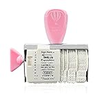 Datumstempel, Mini Datumstempel, Classic Datums- und 12 Arten Wortbandstempel, Abdruckgröße 10 x 67 mm, Gültigkeitsjahr: 2014-2025, Drehbar, Verwendet für DIY Sammelalbum, Handk