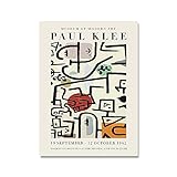 Paul Klee Ausstellungsplakat, abstraktes mittelalterliches modernes minimalistisches Wandkunstbild, rahmenloses Leinwandbild A3 30x45