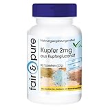 Kupfer Tabletten 2mg - Kupfergluconat - vegan - ohne Magnesiumstearat - 90 Tab
