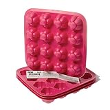 IKEA Plastis Eiswürfelform aus synthetischem Gummi, 18 x 18 cm, Rosa, 4 Stück