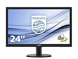 Philips 243V5LHAB - 24 Zoll FHD Monitor (1920x1080, 60 Hz, VGA, DVI, HDMI) schw