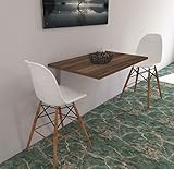 Beckenbau - Wandklapptisch - Wandtisch klappbar - Klapptisch - Wandmontage - Braun - Oval - 90x60