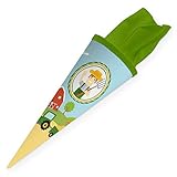 itenga Geschwisterschultüte 35cm für Kinder Geschenkverpackung Schultüte klein Kindergarten Zuckertüte (Bauernhof Traktor)