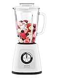 Krups KB4351 Blendforce+ Standmixer; 800 W; 1,75L hitzebeständiger Glasbehälter; 6 Messer mit Powelix- Technologie; 2 Geschwindigkeiten+Pulse; Ice Crush- Funktion; 'Smart- Lock'- Technologie; W