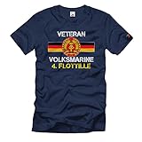 Veteran Volksmarine 4 Flottille NVA DDR Marine VM Matrose T-Shirt#37345, Größe:XL, Farbe:Dunkelb