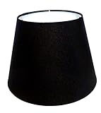 Lampenschirm/Tischleuchte/Stehlampe/25 cm(U) x 16,5 cm(O) x 18 cm(H)/Schwarz/Stoff/Oval rund/ E14 / Groß