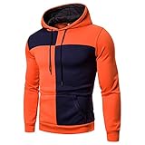 Laufshirt Herren Herbst Winter Jugend Langarm Mode Farbkontrast Spleißen Slim Fit Herren Pullover Modern Urban Mit Taschen Outdoor Jogging Männer Hoodie TX-01 XXL