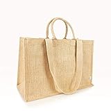 Jute statt Plastik Original | JB1415XL | Jutetasche extra groß | Einkaufstasche Jutebeutel | Fair & Nachhaltig | Shopping Eink