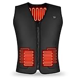 QINZC Beheizte Weste USB Elektrische Herren Damen,Waschbar Beheizbare Jacke WäRmeweste Mit 3 Dateien Einstellbare Temperatur 5 Heizzonen Mit USB-Ladeeinsatz FüR Outdoor (Ohne Akku),L