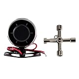 KAIBINY Schlüssel 4 Möglichkeiten, Universalschlüssel Key Klempner Keys Compatible with Gas Elektro-Zählerschränke Bleed Heizkörper & Sirene Erinnerung Akustischer Alarm 120dB 12V Compatible w
