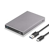 SSK Aluminium 2,5'Festplattengehäuse USB C 3.1 zu SATA Externes Festplattengehäuse Adapter Reader Unterstützung UASP für 2,5 Zoll 7 mm 9,5 mm SATA III HDD SSD PS4 Xbox