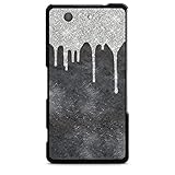 DeinDesign Hard Case kompatibel mit Sony Xperia Z3 Compact Schutzhülle schwarz Smartphone Backcover Glitzer Look Silber Farb