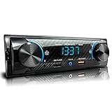 XOMAX XM-R280 Autoradio mit FM, Bluetooth Freisprecheinrichtung, USB, 2. USB-Anschluss mit Ladefunktion, MP3, AUX-IN, verkürzte Einbautiefe, 1 DIN