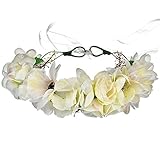 XiaoYing Hochzeitsaccessoire für Damen, Hochzeit, Party, Krone, Blumenkranz, Brautjungfer, Haar-Accessoires Stirnband (Farbe: Bildfarbe, Größe: verstellbar)
