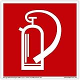 Schild Feuerlöscher | extra langnachleuchtend | PVC selbstklebend 148x148mm | gemäß BGV A8 F05 | DIN 67510 (Brandschutzzeichen) Dreifke extra 160