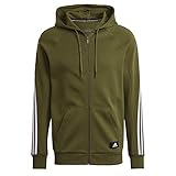 adidas Sportswear 3-Stripes Hooded Track Top Men's, Green, Size M