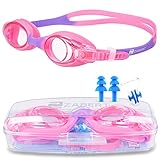 ZABERT Schwimmbrille für Kinder, K1 Schwimmbrillen Kinderschwimmbrille Chlorbrille für Jugendliche Kinder Kind Junior Jungen Mädchen 2 3 4 5 6 7 8 9 10 11 12 Jahre Pink Rosa L