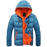 Xiart Übergangsjacke-Herren-Herbst-Winter-Leicht-Männer-Steppjacke: Reißverschluss Stehkragen Atmungsaktiv Winddicht Outdoor Funktionelle Windjacke mit Kapuze übergangs Kapuzenjack