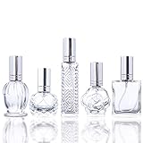 H&D Kristall Vintage leer nachfüllbar Parfümflasche Glas Flasche Zerstäuber für Hochzeit Geschenke Wohnkultur Set von 5