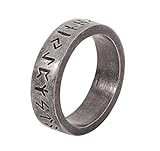 GJPSXTY Viking Rune Band Ring Aus Rostfreiem Stahl for Herren, Fingerring Mit Nordischen Futhark-Runensymbolen, Skandinavischer Schmuck for Damen Im Gotischen Stil 11# woman-6