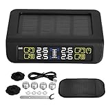 Duokon DC 5V Auto Solar und Mini USB Schnittstelle TPMS Reifendruckkontrollsystem mit 4 externen S
