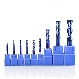 Shenyitool Hardwaretools 2 Schneiden Schaftfräser Spiral Ausklinkfräsmaschine Nano Blau Beschichtung Gravur Bit 1-12mm Flachfräser Hartmetall-Fräser Werkzeug (Size : D12xD12x75L)