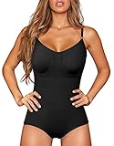 SHAPEVIVA Body Shaper Damen Shapewear Stark Formend Miederbody Bauchweg Formbody mit Haken Schwarz M