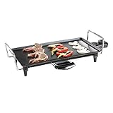 Teppanyaki Tischgrill Elektrisch Fettauffangbehälter Elektrogrill 2000 Watt (Japanischer Grill, Teppan Yaki Grill, Grillplatte 40 x 23 cm)