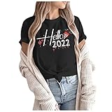 2022 Briefdruck Pullover Weihnachten Rentier Elch Pulli Kurzarm Oberbekleidung Damen Hirsch Bedrucktes Oberteil Bluse Tops Damen Weihnachten Lockeres Shirt Sweatshirt Christmas Oberteile T