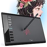 UGEE M708 Zeichentablett für PC, 10 x6 Zoll Grafiktablett ohne Display, 8192 Druckstufen, 266RPS OSU Stifttablett, Zeichenpad mit Stift (Win/Mac/Chrome OS/Linux)