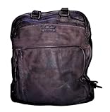 Brakumi Tasche aus Leder für Damen, aus echtem Leder, weich, schulterfrei, groß, umwandelbar, Vintage-Rucksack, PC, Shopper Bag Outlet, Testadimoro3,