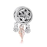 cakunmik Openwork Muschel Dreamcatcher Perle 925 Silber DIY Passend für Original Pandora Armbänder Charme Modeschmuck