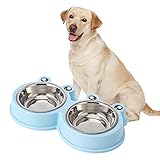 Futter- und Trinknapf für Hunde und Katzen rutschfest Katzen-Napf Edelstahl-Napf Futter-Napf Katze doppelt Wird für die Tierfütterung verwendet, Doppelnapf, kann Futter und W