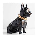 Sparschwein Harz Welpen Sparschwein Süße Bulldogge Münzen Sparen Spardose Home Schreibtisch Dekor Ornament Tolles Geschenk Gelddose (Farbe: Gold) (Schwarz) Sparschw