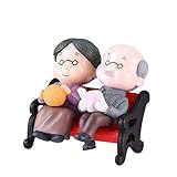 Romote 1PC Miniatur-Stuhl Opa Oma Mini-Fee Garten Ornament Puppe ältere Paare Figuren Micro Landschaft Dek