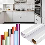 DTC GmbH 0.61x6m klebefolie möbel möbelfolie selbstklebend, möbelfolie matt folie selbstklebend, klebefolie selbstklebende möbelfolie für Möbel Küche Schrank Tische Wand Weiß