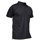 KEFITEVD Bundeswehr T-Shirt Herren Kurzarm Poloshirts Tactical Shirt US Army Tshirts Männer Arbeitsshirt Sommer Schnelltrocknend Atmungsaktiv Polo Schwarz M