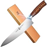 TUO Kochmesser 20cm Profi Chefmesser Deutscher Edelstahl Profi Küchenmesser mit ErgonomischerPakkawood Griff- Fiery Phoenix S