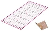 Patchwork Lineal 30x15cm mit gratis Anti Rutsch Aufklebern. Transparentes Universal Lineal mit cm und Winkel-Maß