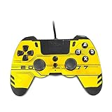 Steelplay - Metaltech - wired controller for Playstation 4, PS3 and PC, wired game controller with dual vibration system - Limited Edition Hack Yellow
