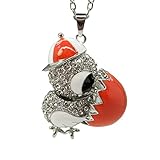 SoulCats Eine Halskette mit süssem Anhänger Strass Glitzersteine ! Spatz Vog