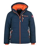 Trollkids Hemsedal XT Ski- und Winterjacke, Mystikblau/Orange, Größe 128