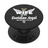 My Wife Is My Guardian Angel She Watches Over Me In Memory PopSockets mit austauschbarem PopGrip