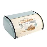 Eisen-Brotkasten, Retro-Metall-Brothalter mit Rolltop-Abdeckung Küchen-Aufbewahrungsbehälter Praktisch für die Lebensmittelaufbewahrung(Blau)