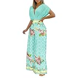 cordar Zweiteilige Outfits für Damen, Sommer-Blumendruck, Kurzarm-Oberteile und lockere Lange Hosen-Sets, lässiger Bodysuit, Trainingsanzüg