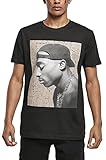 Mister Tee Herren T-Shirt Tupac Cracked Background Tee black M