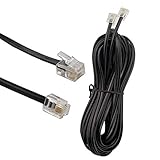 HUAZIZ Modular-Kabel, RJ11 auf RJ11, Telefonkabel RJ11 auf RJ11 Modularkabel Flachkabel(2 x RJ11 Stecker), Lang und Flach, 10m, Schw