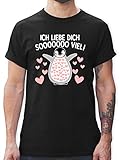 Valentinstag Partner Geschenke - Ich Liebe Dich Soooo viel! mit Pinguin - weiß - XXL - Schwarz - Geschenk - L190 - Tshirt Herren und Männer T-S